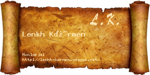 Lenkh Kármen névjegykártya